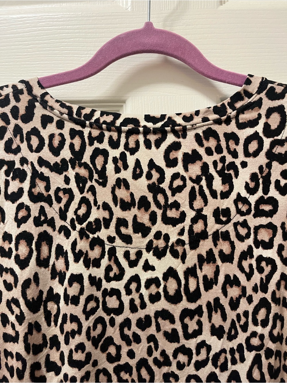 Chico’s Leopard Print Top Women’s Size 2 US Large Long Sleeve Stretch Knit - Picture 5 of 7